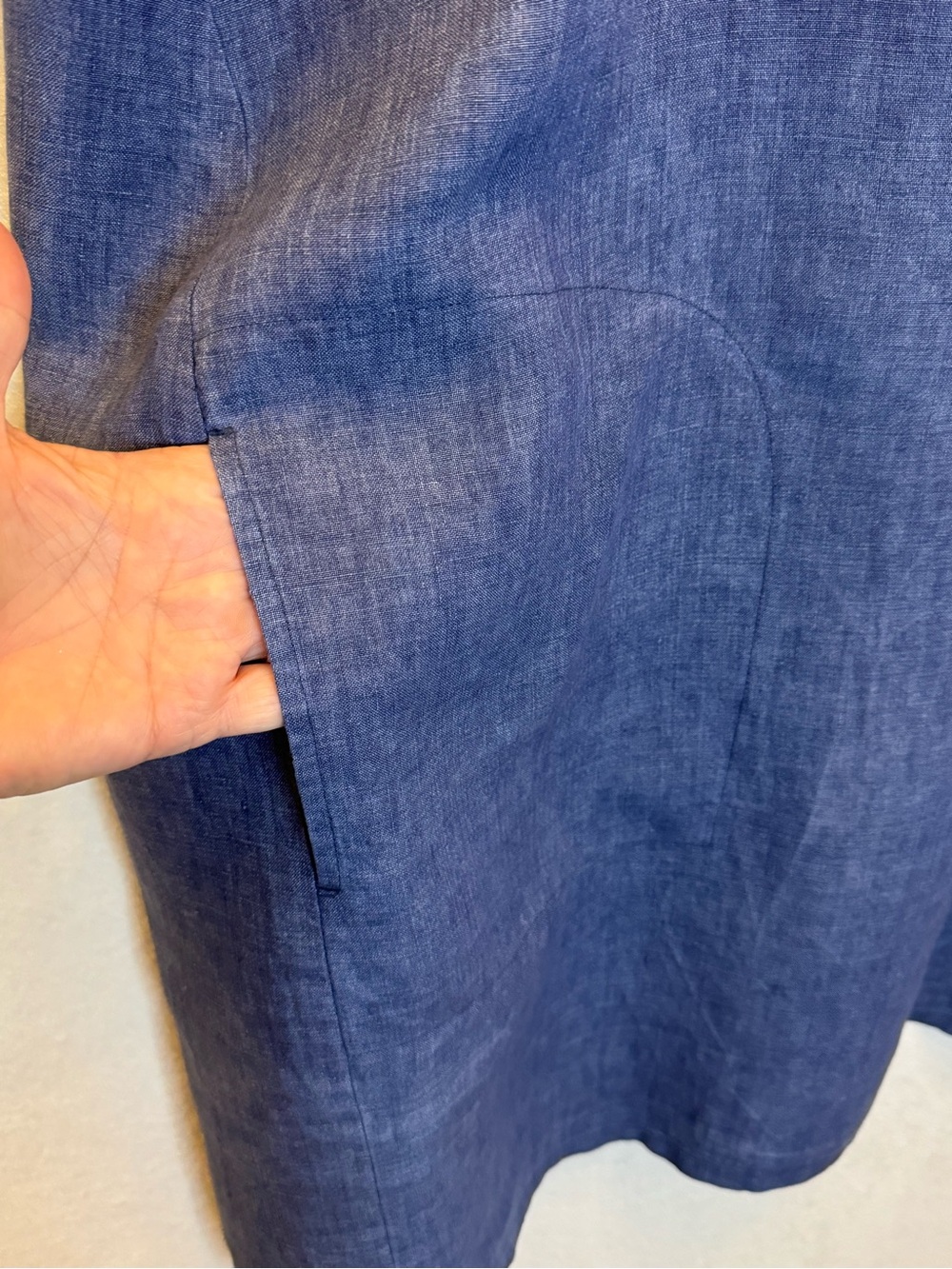 Eileen Fisher Blueberry Washed Organic Linen Delave Dress 2X Lagenlook - Picture 4 of 4